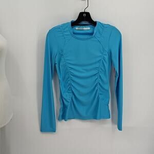 Athleta Womens Turquoise Long Sleeve Pullover Active Wear Top Size XS
